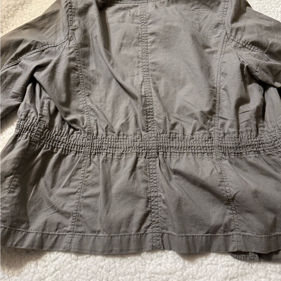 Ann Taylor Loft Women's Gray cinch waist utility Jacket size LP - Picture 4 of 4